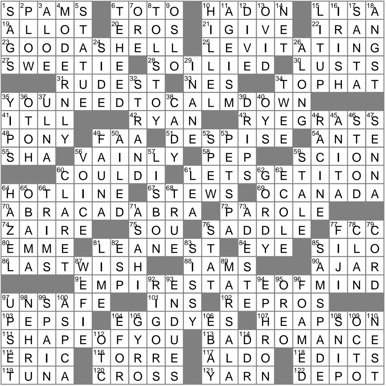 La Times Crossword 22 Jan 23, Sunday - Laxcrossword pertaining to Instrument Heard in Many Christmas Hymns Crossword Clue