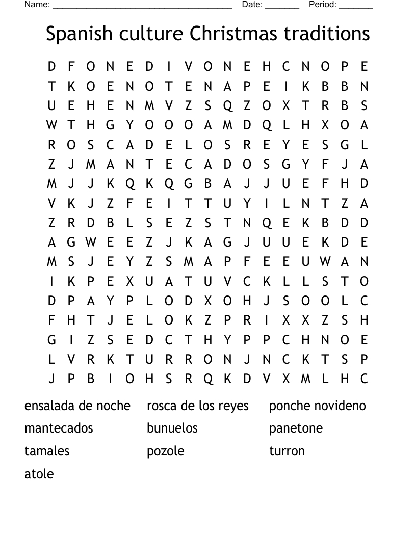 Las Posadas Word Search - Wordmint inside Posadas Christmas Tradition Crossword Clue
