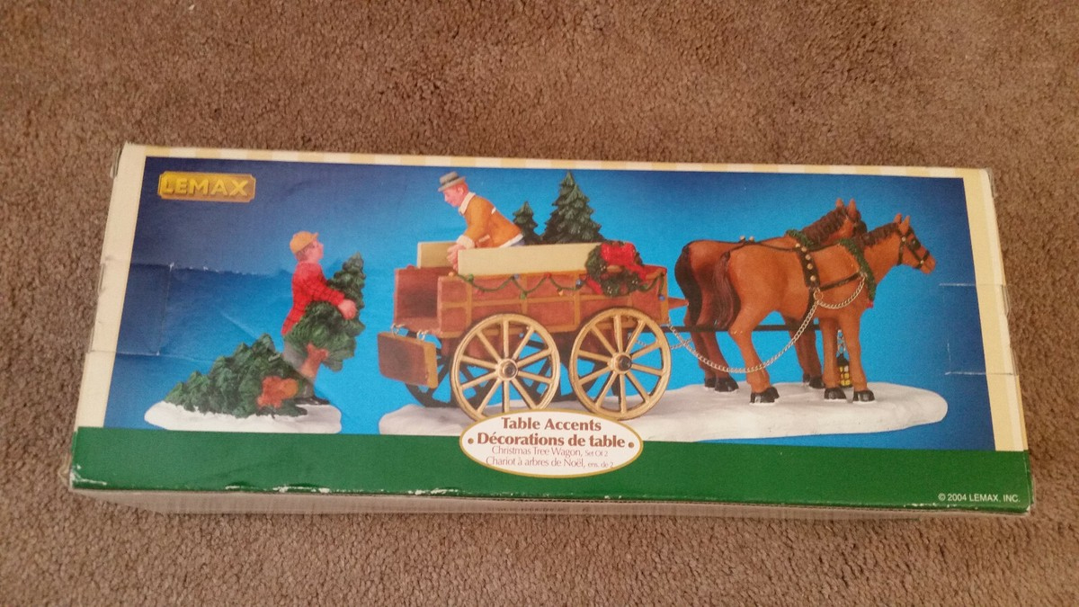 lemax village 43451 table accents christmas tree wagon set of 2 in horse drawn carriages delivering christmas trees crossword Lemax Village 43451 Table Accents Christmas Tree Wagon Set Of 2 in Horse Drawn Carriages Delivering Christmas Trees Crossword