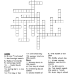 Les Jours Et Mois Crossword   Wordmint Regarding 12 Days Of Christmas Musician Crossword