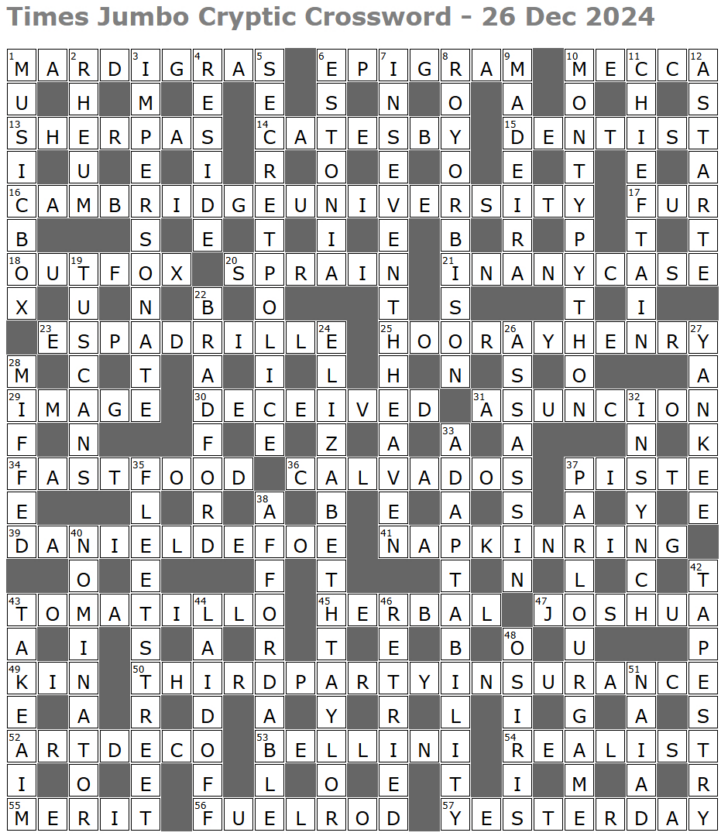 Yankee Christmas Tradition Crossword Clue
