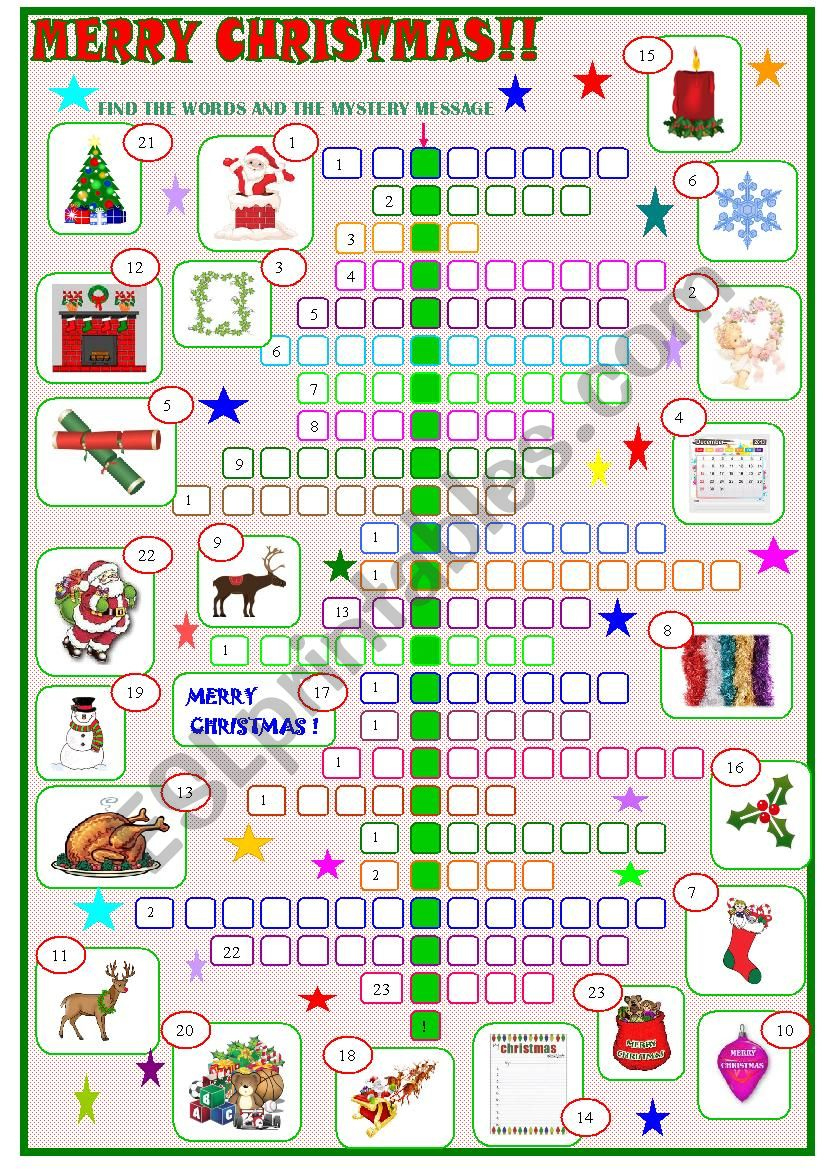 merry christmas crossword esl worksheetspied d aignel pertaining to merry christmas crossword answers Merry Christmas :Crossword - Esl Worksheetspied-D-Aignel pertaining to Merry Christmas Crossword Answers