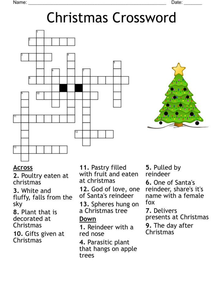 Christmas Crossword Clue 5 Letters