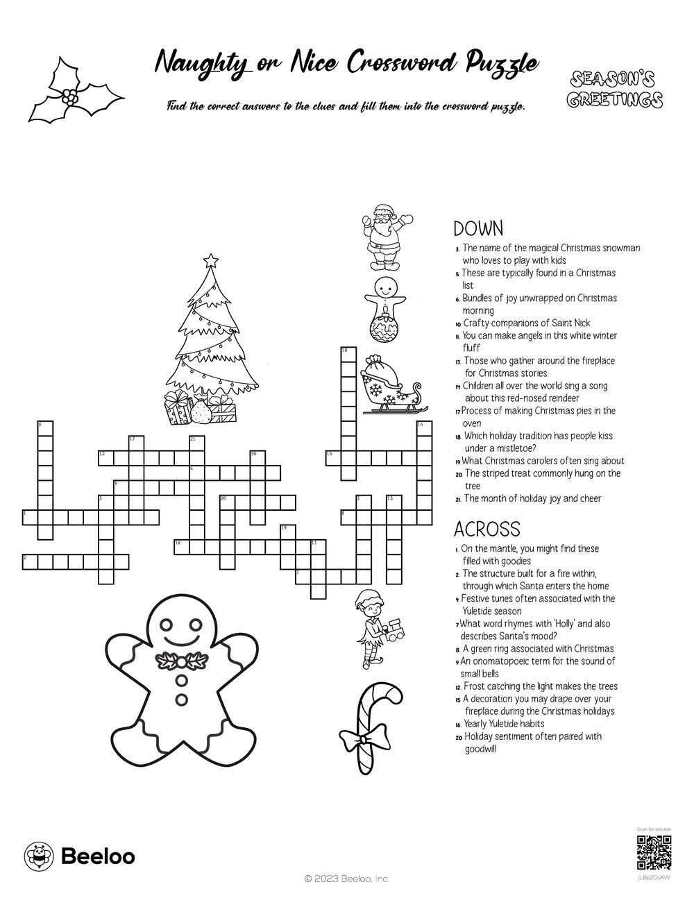 naughty or nice crossword puzzle beeloo printable crafts and with christmas morning activity crossword Naughty Or Nice Crossword Puzzle • Beeloo Printable Crafts And with Christmas Morning Activity Crossword