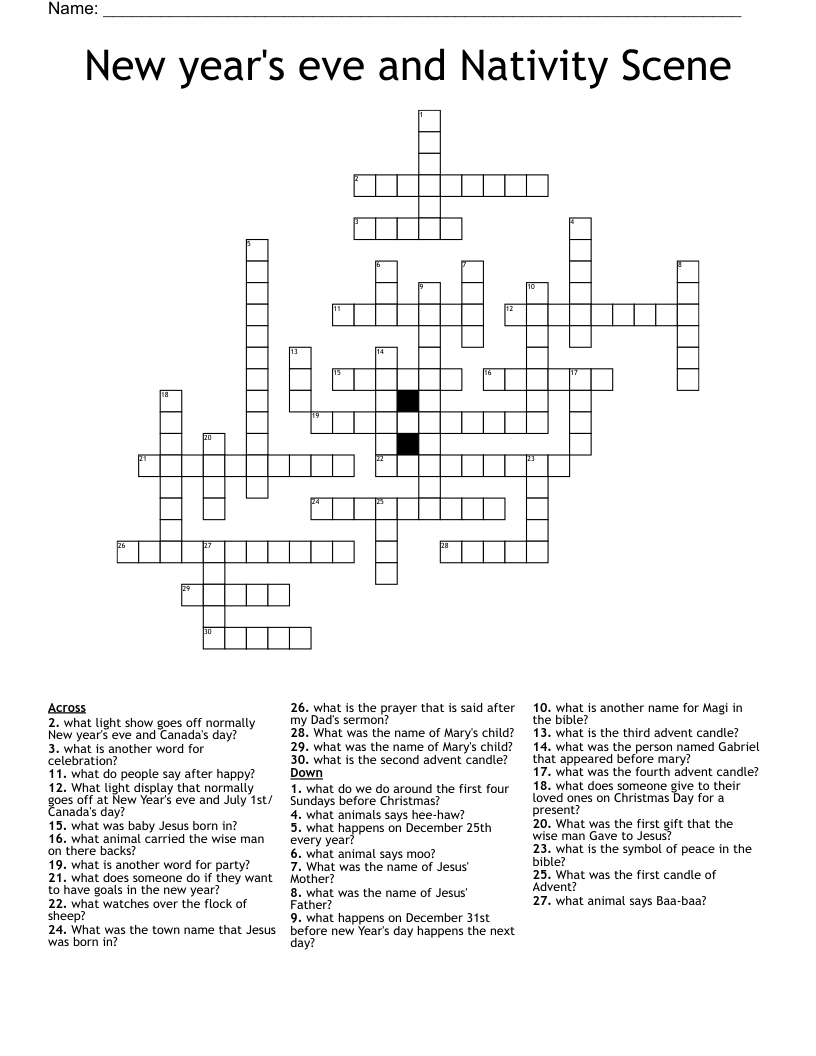 new years eve and nativity scene crossword wordmint regarding nativity display at christmas crossword New Year'S Eve And Nativity Scene Crossword - Wordmint regarding Nativity Display at Christmas Crossword