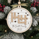 Personalized Family Crossword Wooden Ornament For Christmas Tree Inside Christmas Tree Topper Often Crossword