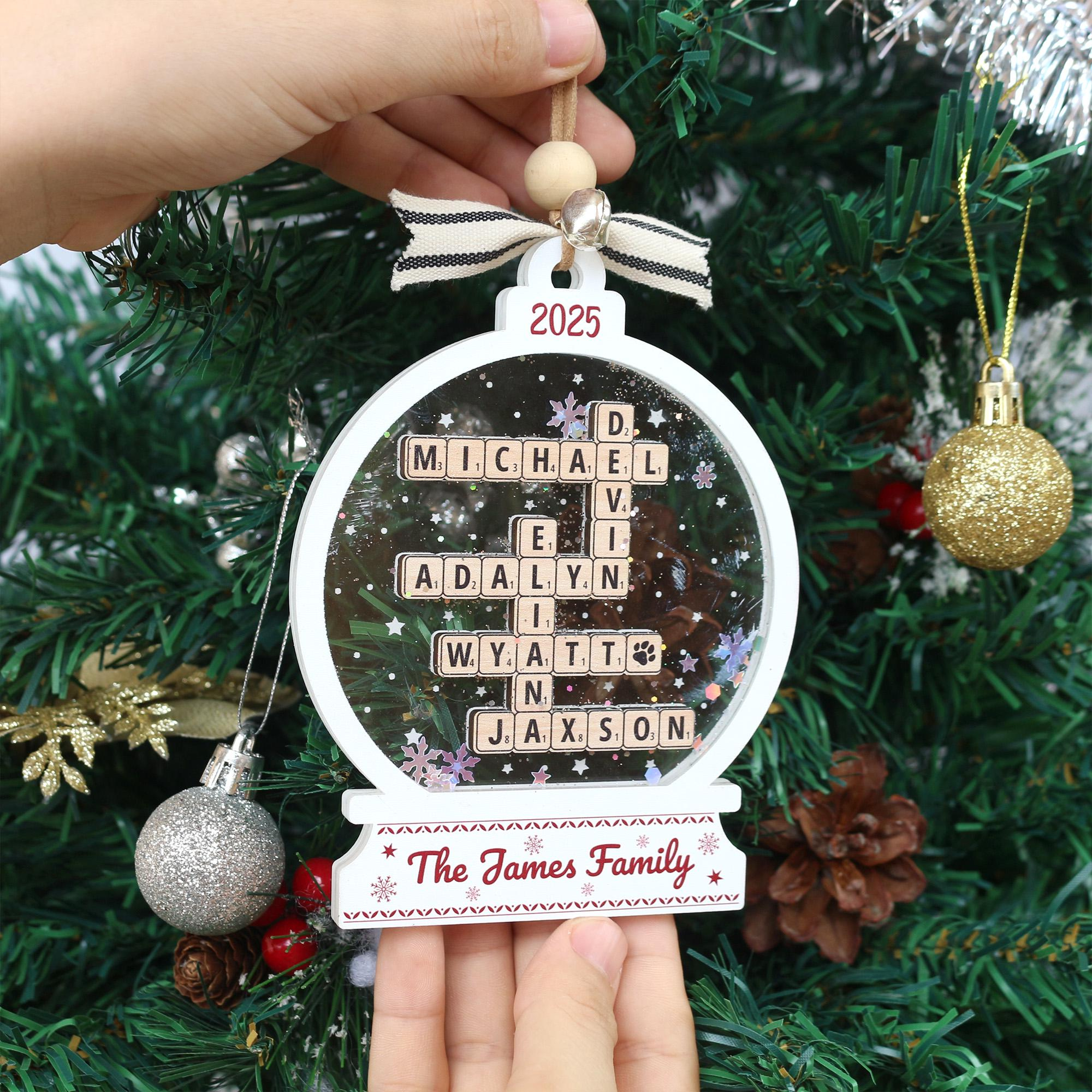 Personalized Family Name Scrabble Christmas Ornament: Acrylic with regard to Edible Christmas Ornament Crossword