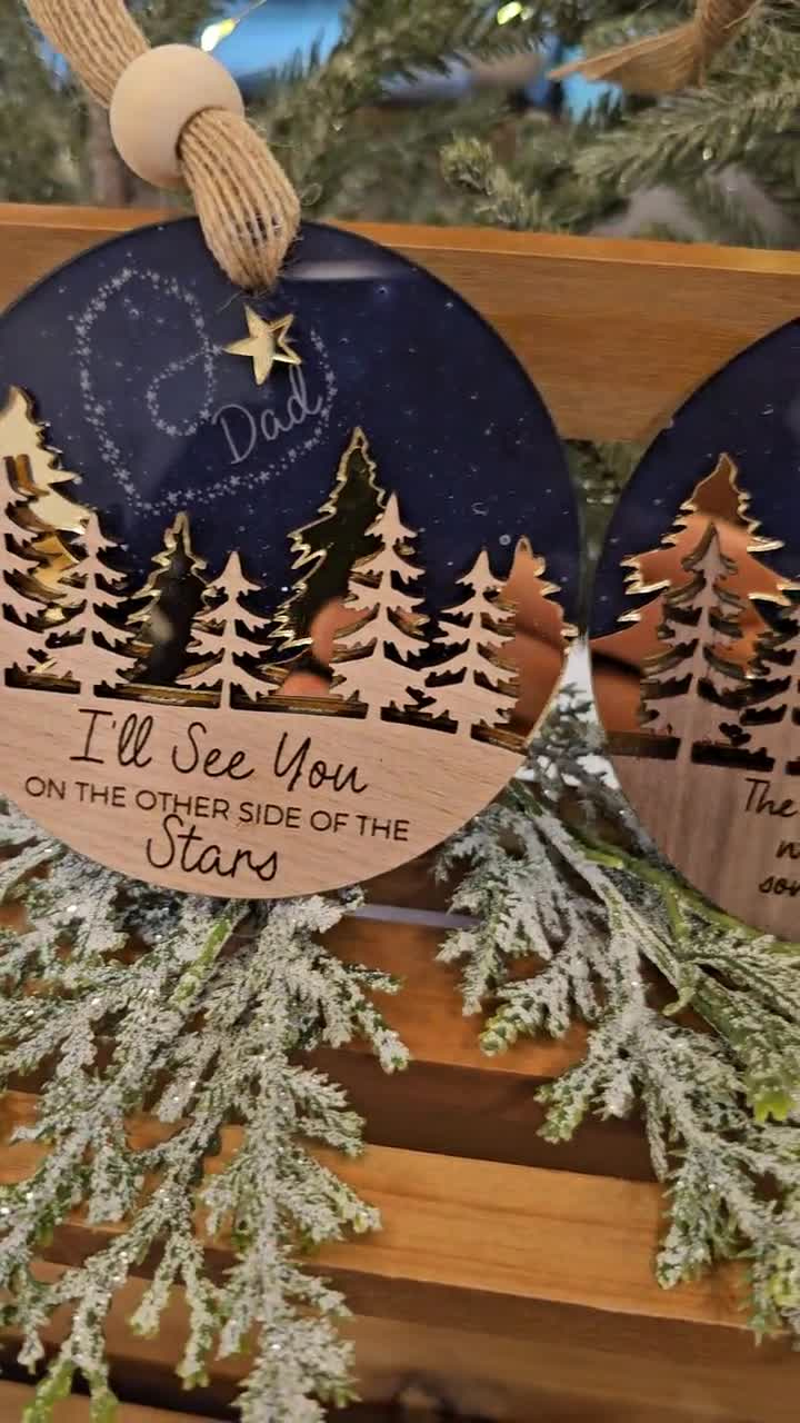 Personalized Memorial Ornament, Remembrance Ornament, Sympathy Ornament,  Sympathy Gift, Memorial Ornament, The Sky Looks Different Ornament regarding Not The Brightest Bulb On The Christmas Tree Crossword