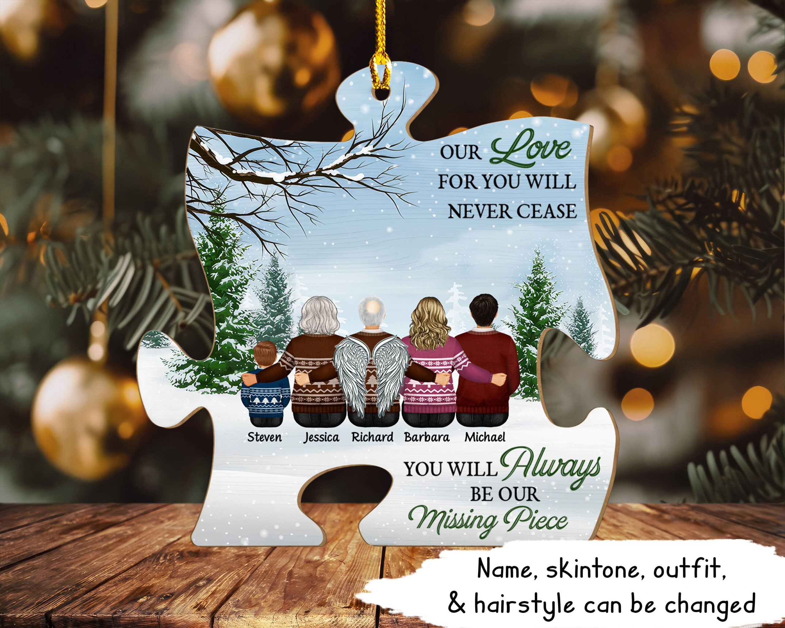 Personalized Wooden Puzzle Ornament - Etsy throughout Carved Figurine Popular Around Christmas Crossword