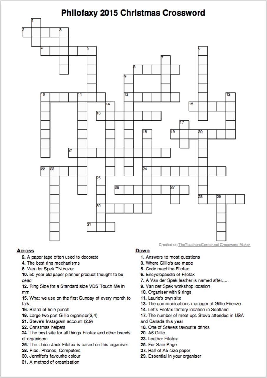 philofaxy philofaxy christmas crossword 2015 throughout christmas is here crossword puzzle answer key Philofaxy: Philofaxy Christmas Crossword - 2015 throughout Christmas Is Here Crossword Puzzle Answer Key