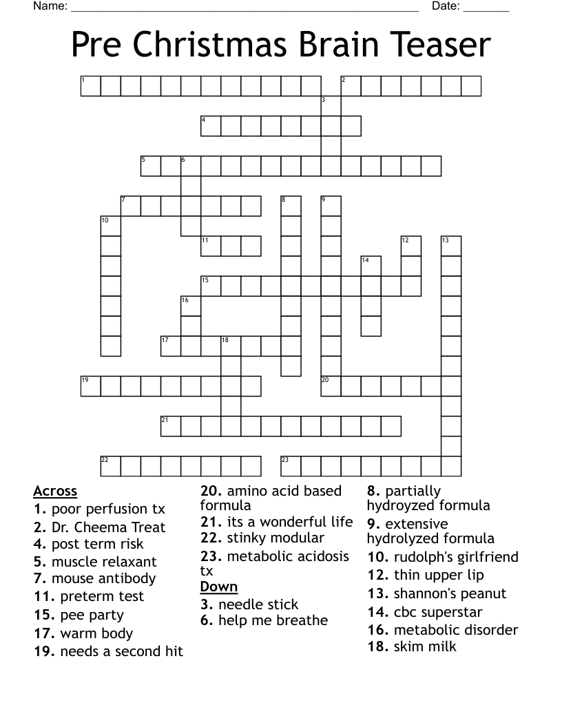 pre christmas brain teaser crossword wordmint in post christmas event crossword clue Pre Christmas Brain Teaser Crossword - Wordmint in Post Christmas Event Crossword Clue