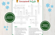 Printable Christmas Crossword Puzzle For Kids And Adults, Fun regarding Christmas Crossword Printable For Kids
