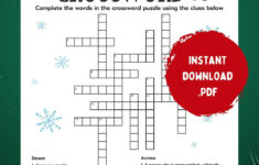 Printable Christmas Crossword Puzzle With Answer Key (Digital inside Christmas Crossword Puzzle Answer Key