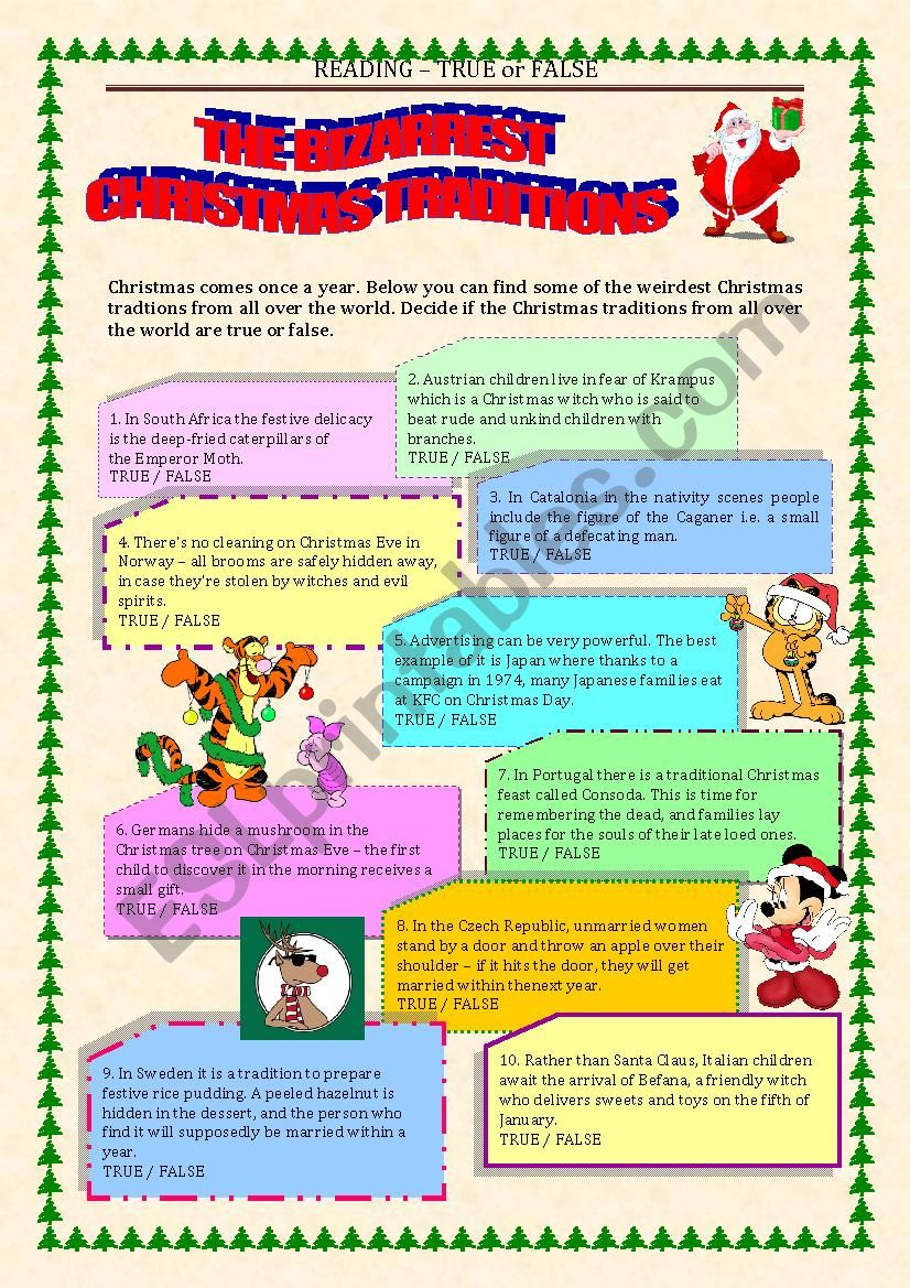 reading true or false christmas traditions with key esl with hiding the christmas tradition in norway crossword Reading - True Or False - Christmas Traditions With Key - Esl with Hiding The Christmas Tradition In Norway Crossword