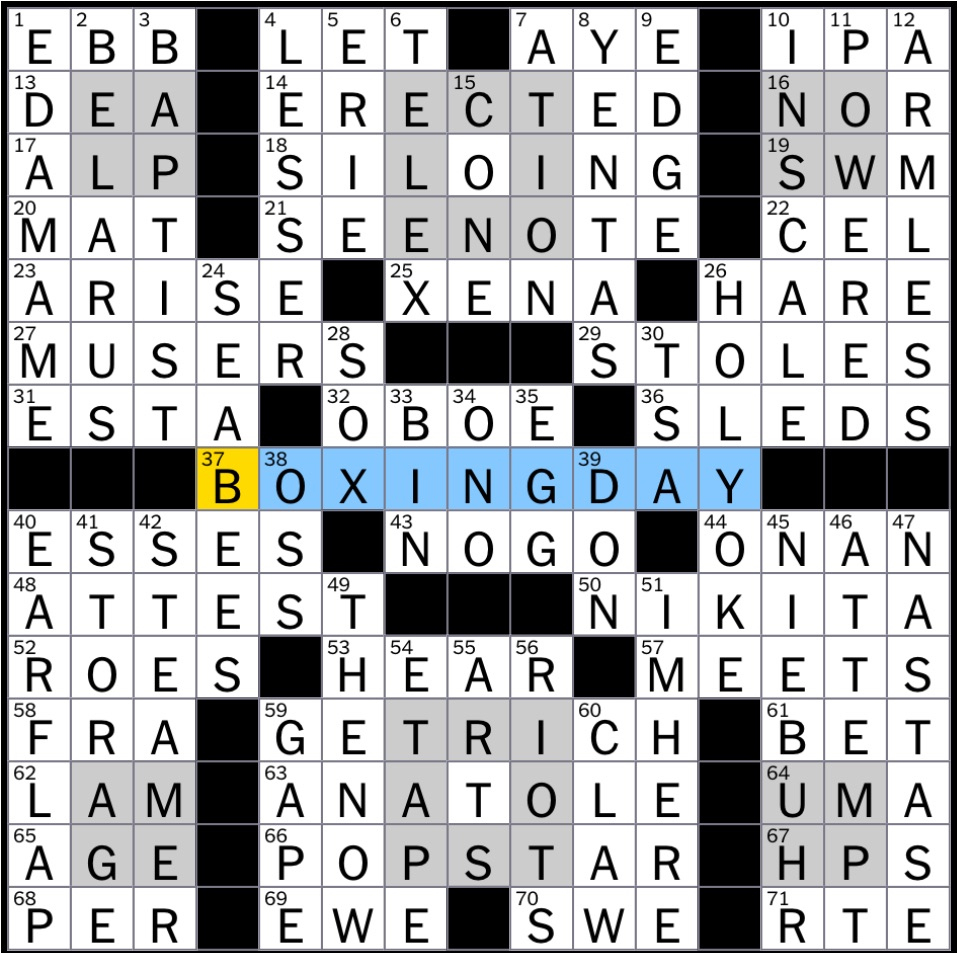 rex parker does the nyt crossword puzzle tv warrior princess with regard to it falls on the eve of christmas eve nyt crossword Rex Parker Does The Nyt Crossword Puzzle: Tv Warrior Princess with regard to It Falls on the Eve of Christmas Eve Nyt Crossword
