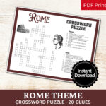 Rome Crossword Puzzle Printable Game, Fun Travel Club Theme Regarding Christmas In Rome Crossword Clue