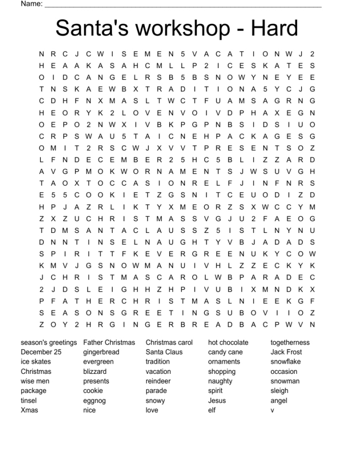 Christmas Crossword Printable Hard Christmas Crossword Printable Hard