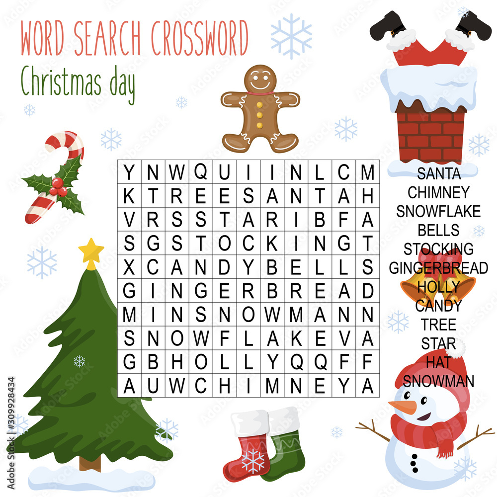 stock vektorgrafik easy word search crossword puzzle christmas inside childrens christmas crossword puzzle Stock-Vektorgrafik „Easy Word Search Crossword Puzzle 'Christmas inside Childrens Christmas Crossword Puzzle