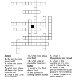 The Christian Calender Crossword   Wordmint Intended For Pre Christmas Period Crossword Clue