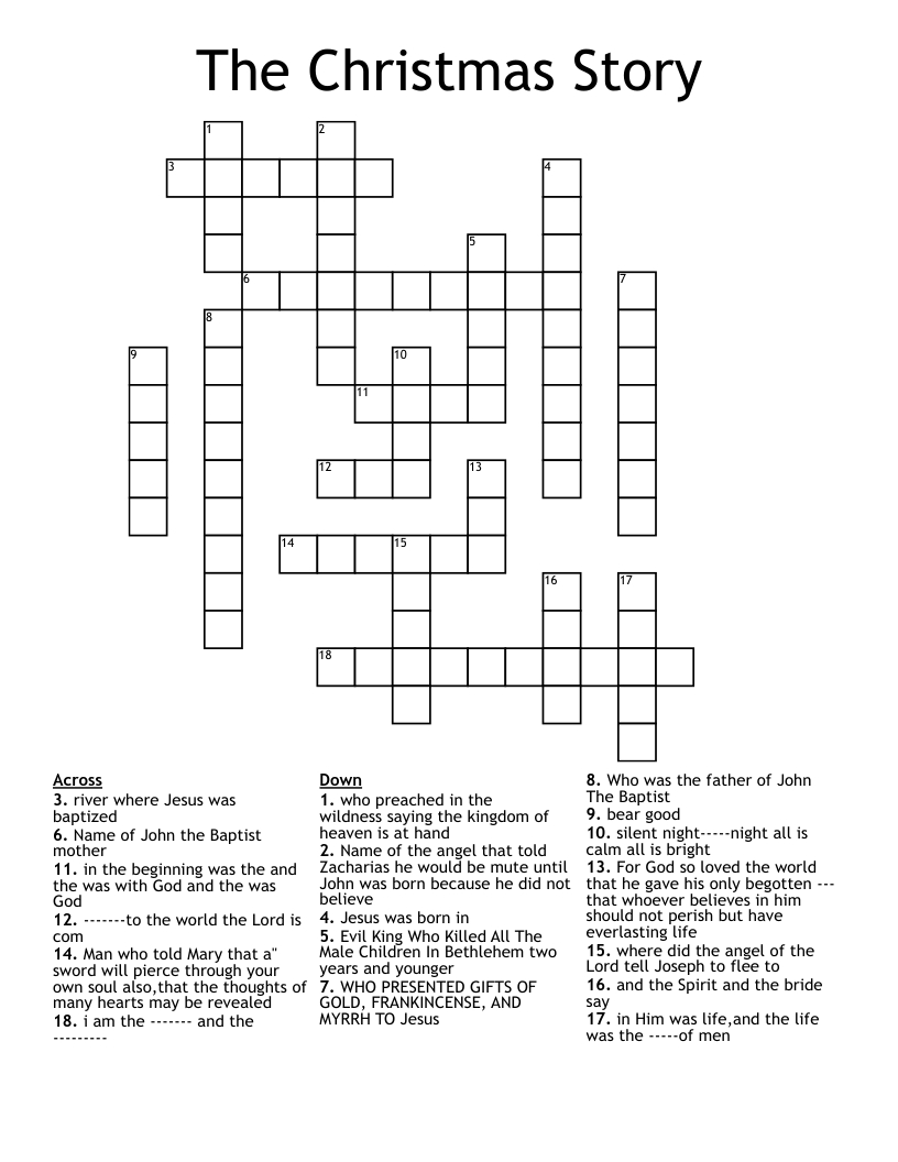 The Christmas Story Crossword - Wordmint throughout A Christmas Story Crossword Puzzle Answers