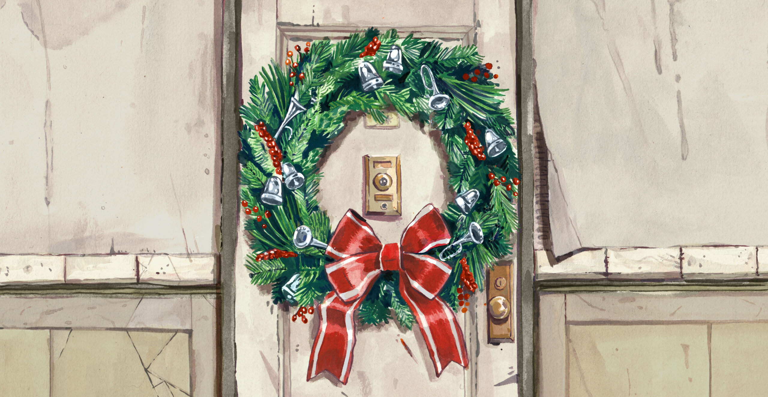 the christmas wreath the new yorker throughout christmas wreath material crossword clue scaled The Christmas Wreath | The New Yorker throughout Christmas Wreath Material Crossword Clue