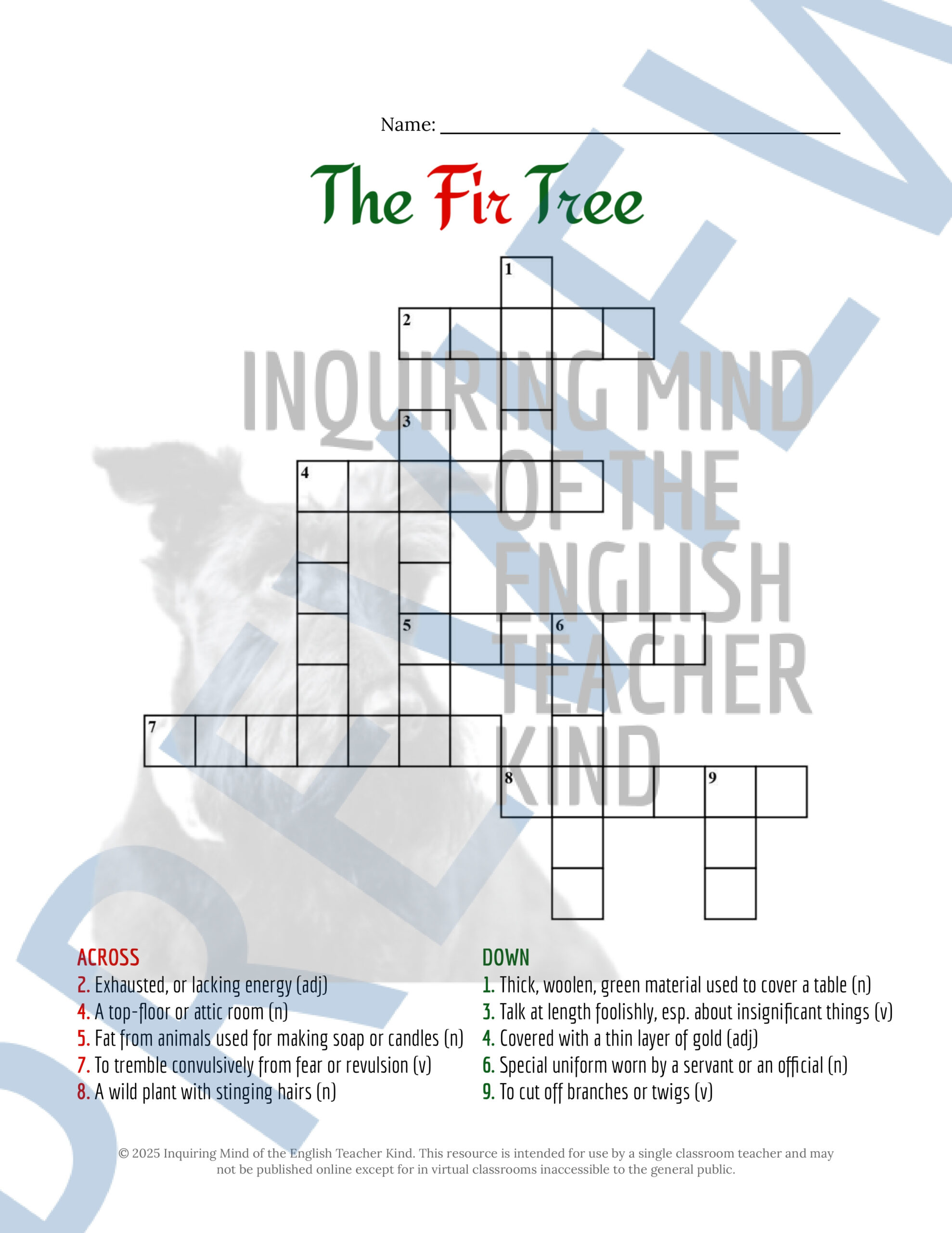 the fir treehans christian andersen vocabulary games within slender christmas candle crossword clue scaled The Fir Tree"Hans Christian Andersen Vocabulary Games within Slender Christmas Candle Crossword Clue