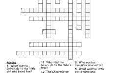 The Grinch'S Puzzle Crossword – Wordmint intended for How The Grinch Stole Christmas Crossword Puzzle Answer Key
