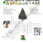 Twelve Days Of Christmas Criss Cross Puzzle   Esl Worksheetannaas For Twelve Days Of Christmas Crossword Answers