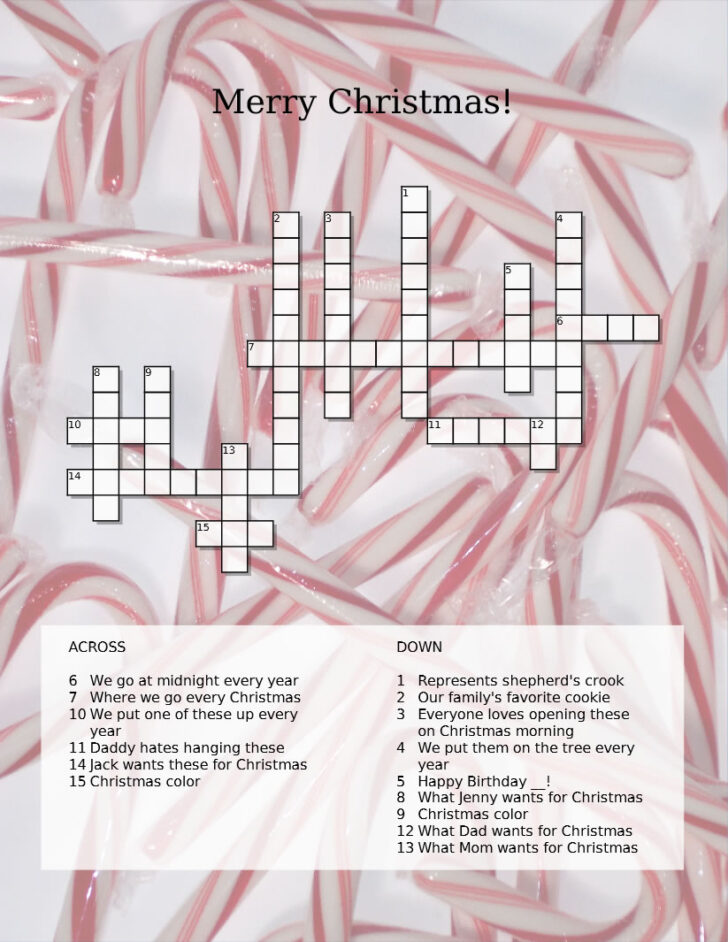 Online Christmas Crossword Puzzle Online Christmas Crossword Puzzle