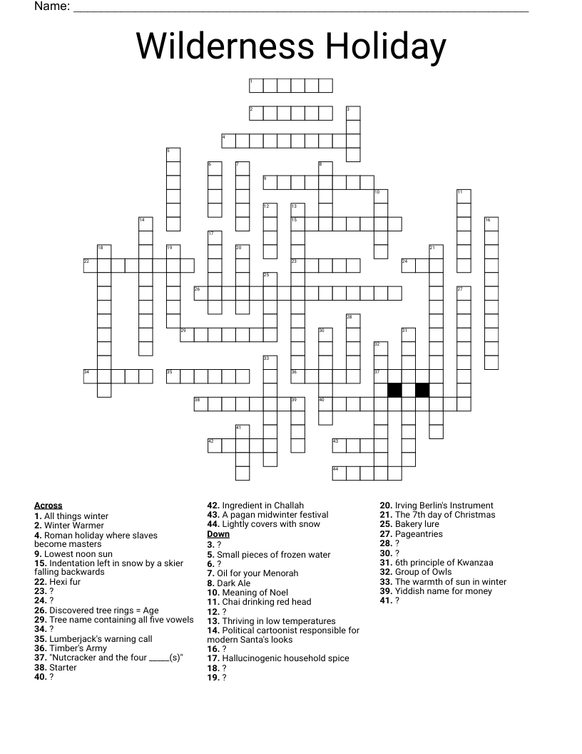 wilderness holiday crossword wordmint pertaining to christmas warmer crossword clue Wilderness Holiday Crossword - Wordmint pertaining to Christmas Warmer Crossword Clue