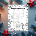 Winter Crossword   Etsy Within The Holiday Zone Christmas Crossword