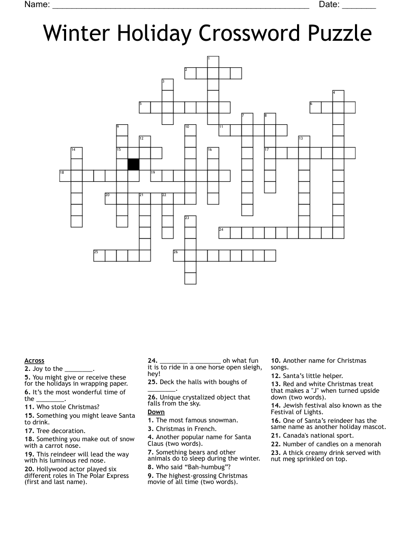 winter holiday crossword puzzle wordmint with regard to christmas holiday crossword puzzle Winter Holiday Crossword Puzzle - Wordmint with regard to Christmas Holiday Crossword Puzzle