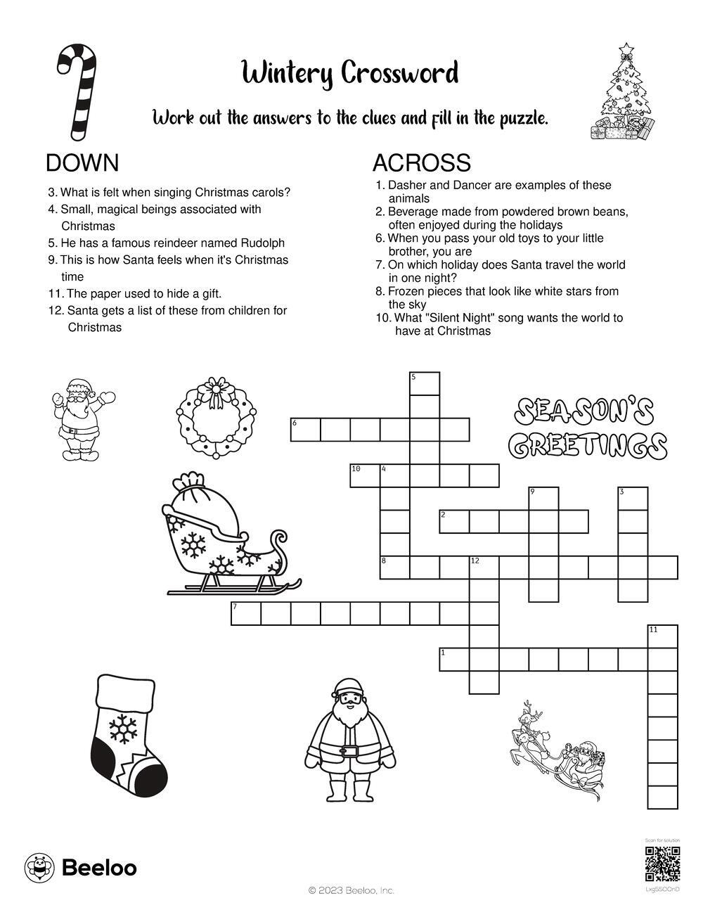 wintery crossword beeloo printable crafts and activities for kids in crossword clue christmas travelers Wintery Crossword • Beeloo Printable Crafts And Activities For Kids in Crossword Clue Christmas Travelers